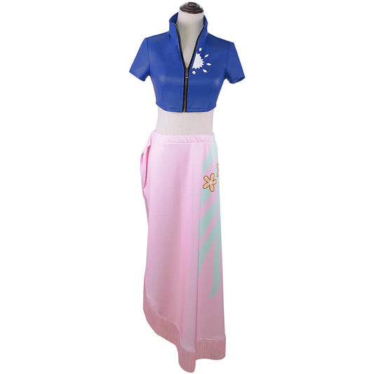 One Piece Nico Robin Dressrosa Arc Cosplay Costume Set Polyester