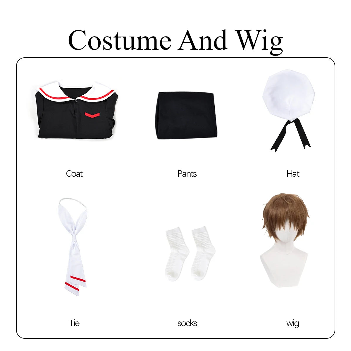 Cardcaptor Sakura Li Syaoran Cosplay Costume Set Polyester Asian Size