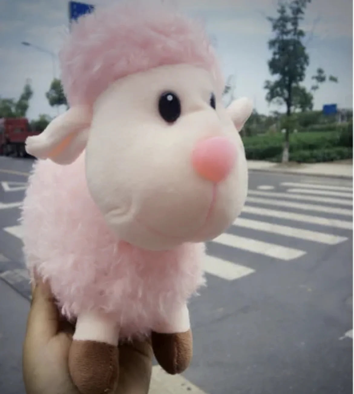 Export Korea Market High Quality Long plush Sheep Stuffed Animal Plush simulation Lamb Doll Toys for Children Room Decor Present