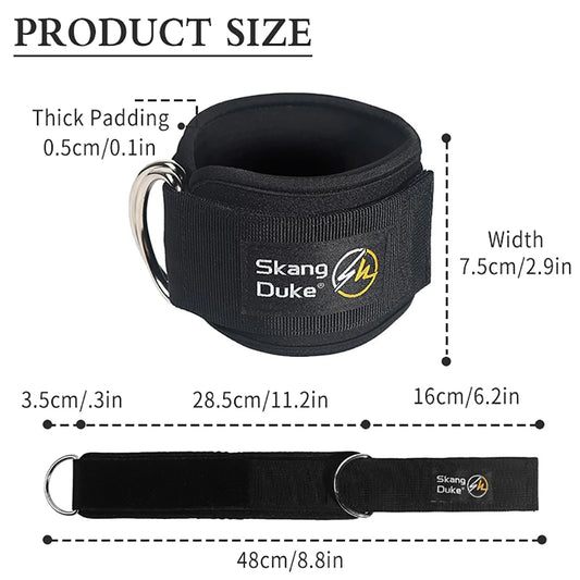 Fitness Ankle Band Padded Double D-Ring Adjustable Weight Leg Training Support 1pc/2pc/3pc