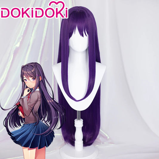 IN STOCK Yuri Wig GAME Doki Doki Literature Club Cosplay Wig DokiDoki Long Purple Hair Literature Club Cosplay Wigs