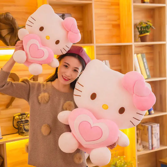 Aoger Kawaii Hello Kitty Plush Doll Anime Cartoon Animal Soft Stuffed Plushie Pillow Plush Peluche Kt Cat Toys For Kid Girl Gift