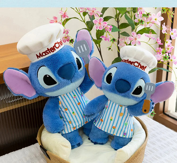 50/60/75cm Big Size Chef Stitch Disney Anime Plush Stuffed Doll Kawaii Room Decoration Plushies Children's Pillow Holiday Gift