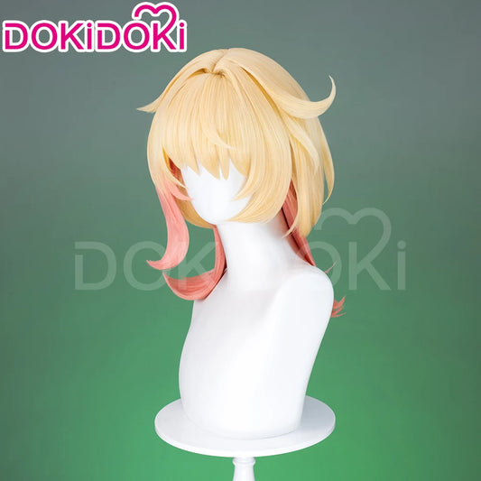 Emilie Wig Game Genshin Impact Cosplay Wig DokiDoki Perfumer Emilie Cosplay Glasses Necklace Women 45cm Short Hair Free Wig Cap