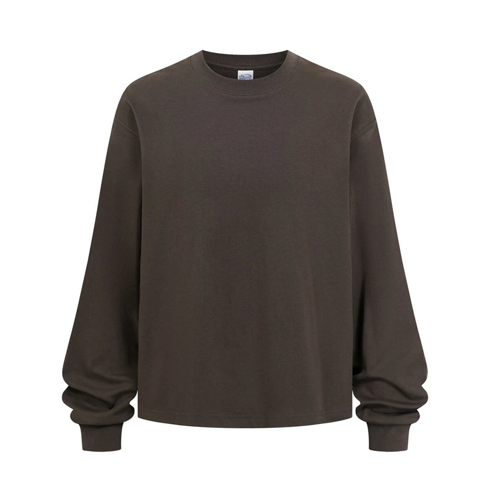 ZODF Trendy Autumn Full Sleeve 245gsm T-Shirts For Men Unisex Loose Solid Quick Dry Antibacterial T Shirt Brand Tees HY1162