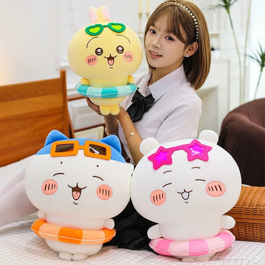 25/35/45cm Big Size Chiikawa Cartoon Anime Plush Stuffed Doll Hachiware Room Decoration Plushies Pillow Ornaments Holiday Gift