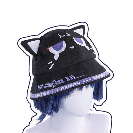 Scaramouche/Hutao/Ganyu Doujin Hat Game Genshin Impact DokiDoki-SR Cosplay Wanderer Hu Tao Ganyu Cute Bucket Hat Genshin Impact