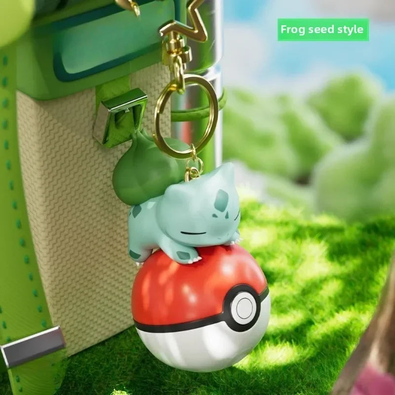 Pikachu Keychain with Light 7cm Cartoon Anime Doll Keyring Bag Decoration Jewelry Pendant for Kids - Bulbasaur