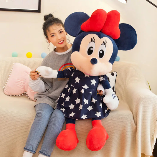 Disney 95cm Plush Star Mickey Minnie Toy Large Couple Mickey Mouse Pillow Kids Stuffed Doll Birthday Xmas Gift for Children