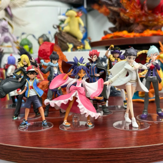 8pcs Anime PokéMon Figure Ash Ketchum Action Figures Iris Figurine Pvc Doll Desk Decora Statue Collection Model Christmas Gifts