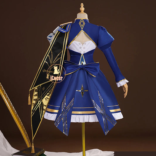 iCoser Honkai Star Rail Fate Saber Cosplay Costume Wig Dress Uniform Headwear Carnival Halloween Party Women Girls Props Gifts