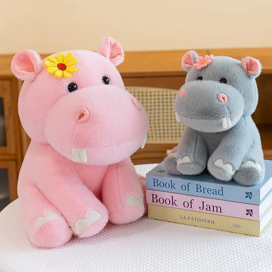 New 55cm Large Size Hippo Plush Toy Fluffty Kawaii Plushie Doll Simulation Hippo Doll Anime Cute Stuffed Animals Soft Plush Gift