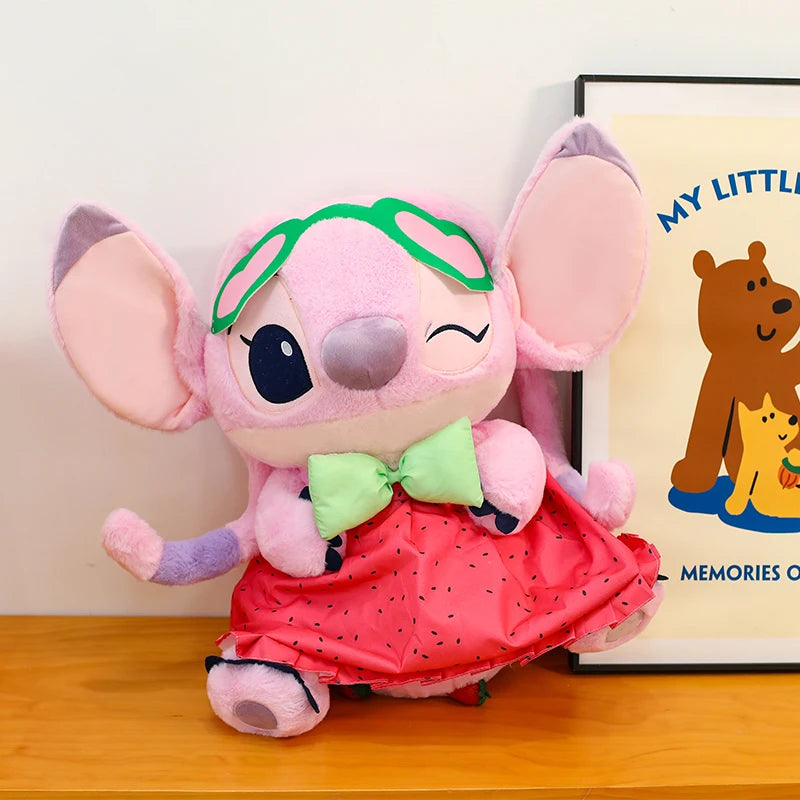 Disney 60cm Summer Watermelon Stitch Kawaii Plush Toy Cartoon Cute Soft Pillow Home Decoration Doll Children's Christmas Gifts