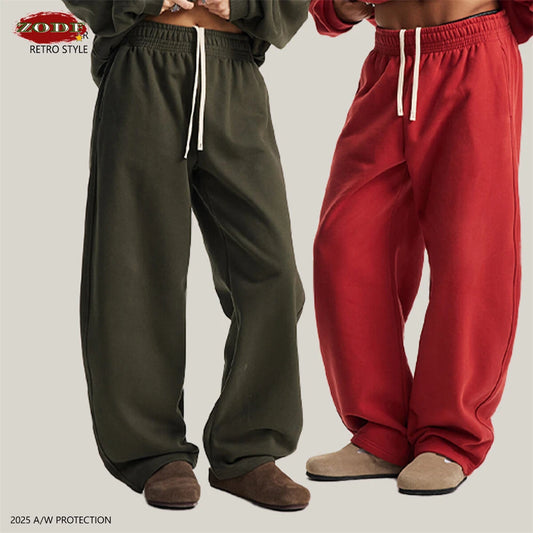 ZODF 2025 Winter 430gsm Man Fleece Straight Pants Unisex Casual Oversized Thick Keep Warm Trousers Sweatpants HY1170