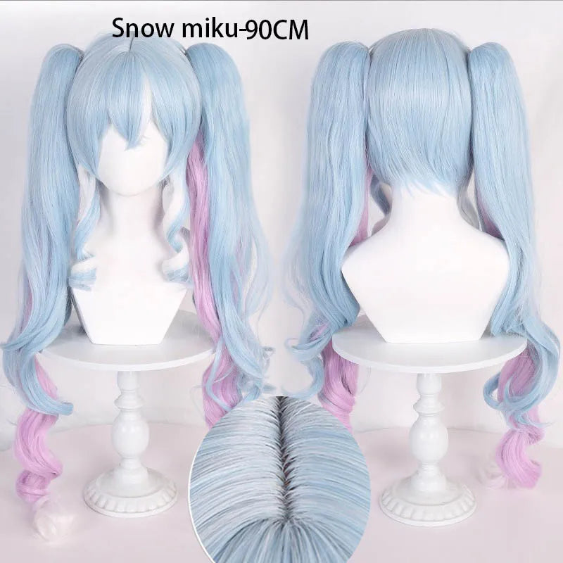 Anime Mikuu Snow And Demon Cosplay Wig 90cm 120cm Heat Resistant Fiber - wig