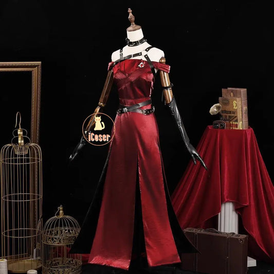 Love and Deepspace Heroines Cosplay Costume Red Dress Enchanting Veil Uniform Sylus Relentless Conqueror MC Halloween Women Girl
