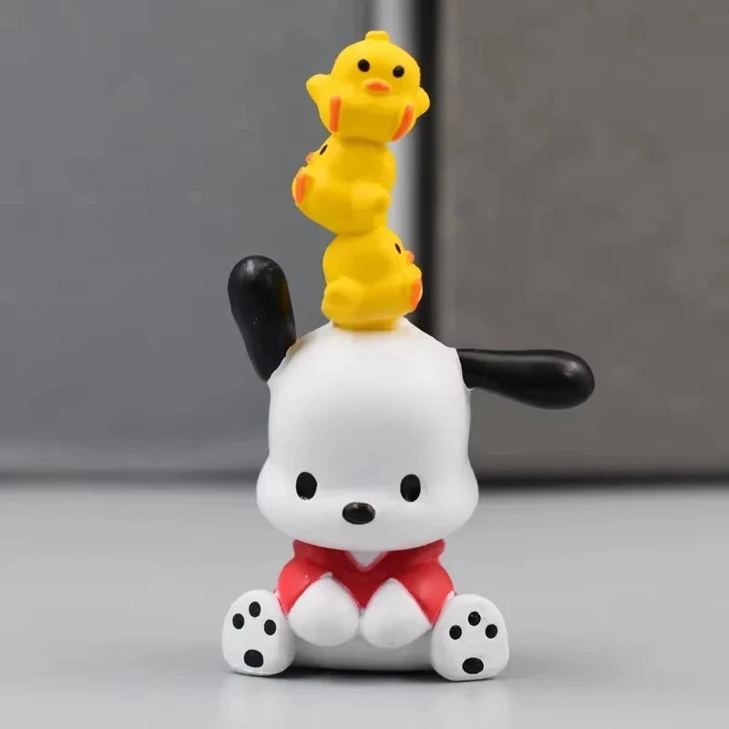 Hot 5Pcs Sanrio Anime Figure3-4cm Kawaii Pochacco Melody Model Accessories Children's Toys Gift Action Figures Pvc Gift Doll