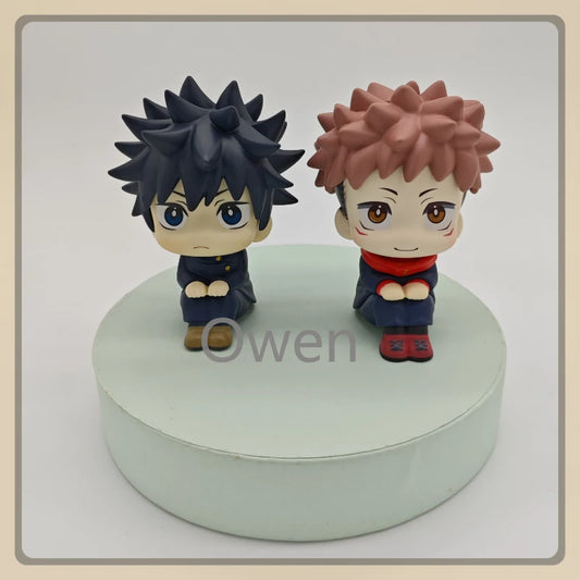 Cute Jujutsu Kaisen Anime Mini Fushiguro Megumi Figurine Itadori Yuji Action Figures PVC Q Version Collection Model Toys Gifts