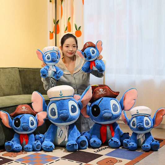 30/60cm Lilo and Stitch Disney Plush Toys Cartoon Anime Stuffed Kawaii Pirate Soft Stich Doll Plushie Kids Birthday Gifts Xmas