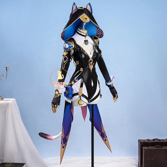 Honkai Star Rail Cipher Cosplay Costume Wig Uniform Jumpsuit Cifera Leggings Tail Props Halloween Party for Women Girls Carnival