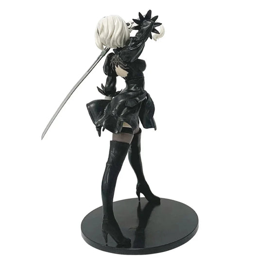 Hot 18CM Yorha 2B Black and White Series Anime Figure PVC Collectible Action Figures Model Doll Statuette Gift