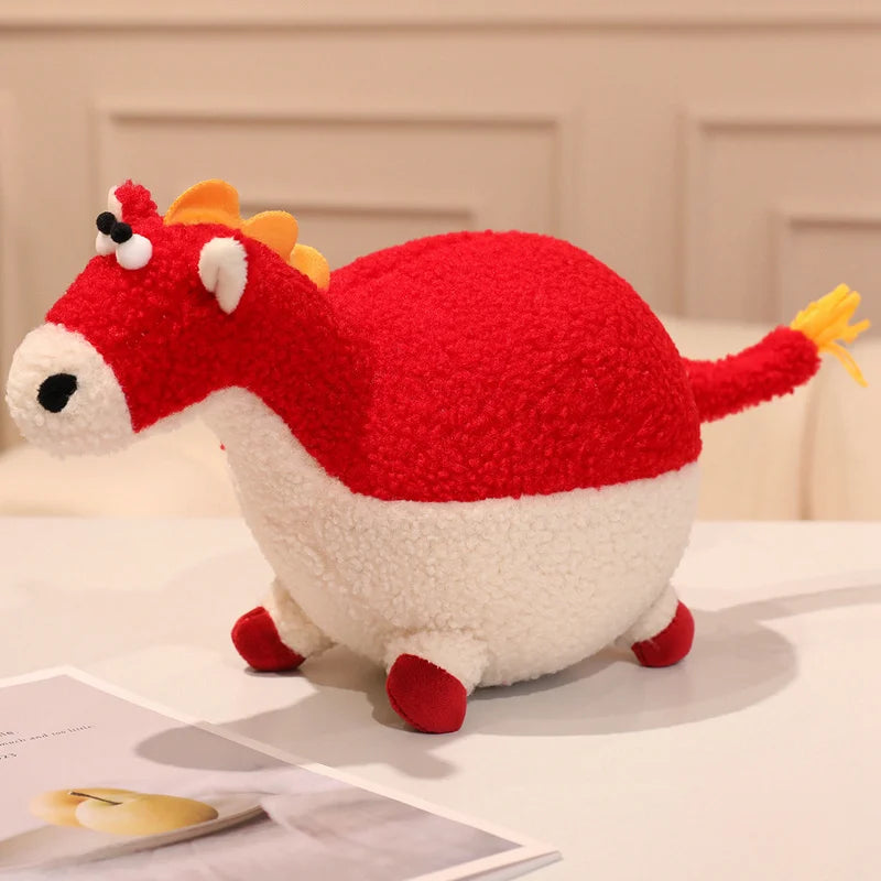 Cute Cartoon horse Plush Throw Pillow Toy Anime Stuffed Animals Round Fat Chubby Plushies Cushion Doll For Home Decor
