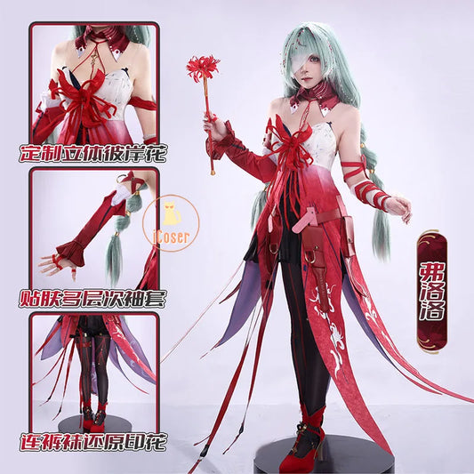 Wuthering Waves Phrolova Cosplay Costume Wig Dress Headwear Earrings Fractsidus Halloween Party for Women Girls Accessory Props