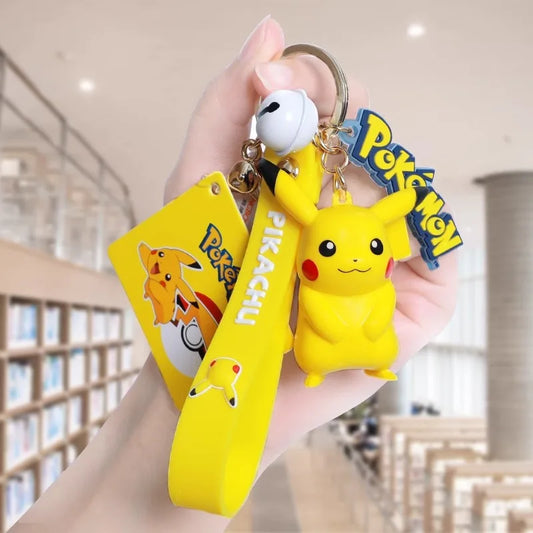 Pokemon Keychain Pikachu Bulbasaur Jigglypuff Anime Action Figure Toys Kawaii Souvenir Psyduck Doll Gift for Kids Birthday Party
