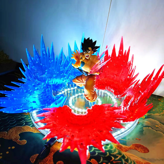 Dragon Ball Z Anime Son Goku Kaiouken Action Figure Blue Red Led Effect DBZ Figurine Toys PVC Model Collection Gift