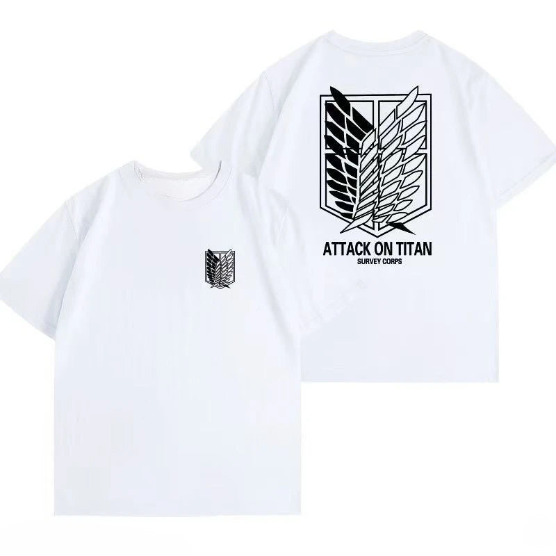Attack on Titan Anime Oversize T-shirt Men Women Short Sleeve Casual Tee Cotton Unisex Streetwear Cosplay Harajuku Tops Y2k