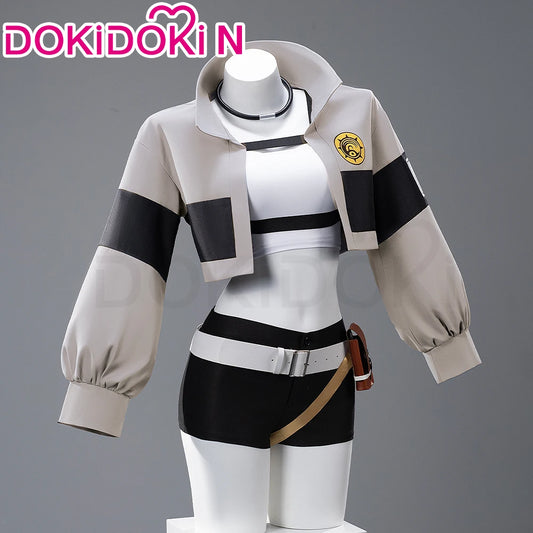IN STOCK Reaper Riyo Cosplay Costume Anime Gachiakuta DokiDoki-N Halloween Grey Costume Women Li Glaze Riyou Cosplay Wig Choker