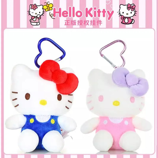 Genuine Sanrio Hello Kitty Cute Stuffed Keychain Car School bag Pendant Kids Plush Toy Keyring Plushier Strap Doll Birthday Gift