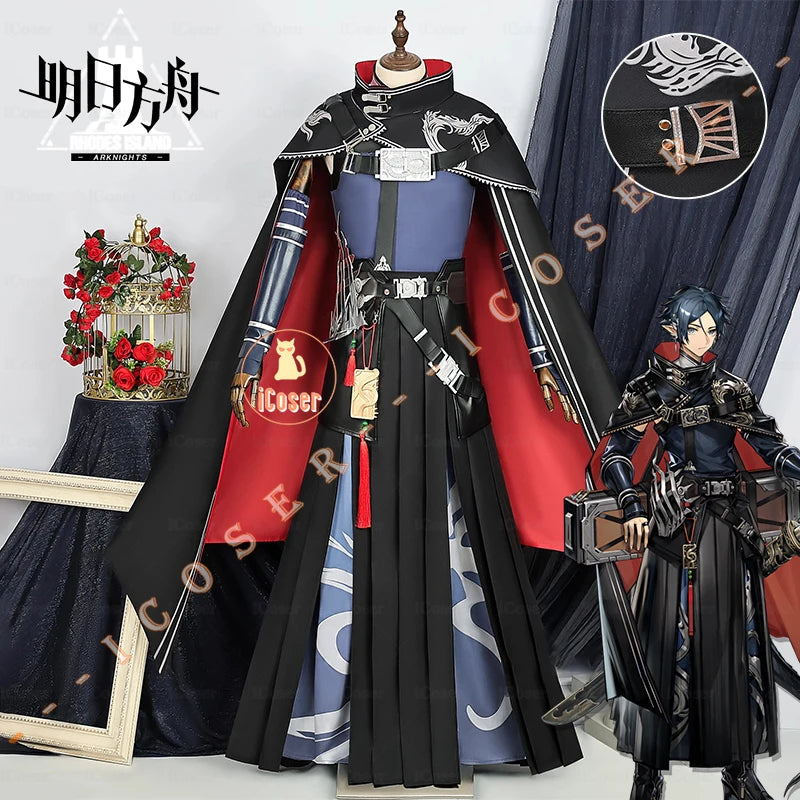 Arknights Zuo Le Cosplay Costume Wig Uniform Cloak Earrings Pythia Zuo Xuanliao Halloween Party Women Men Carnival Props iCoser