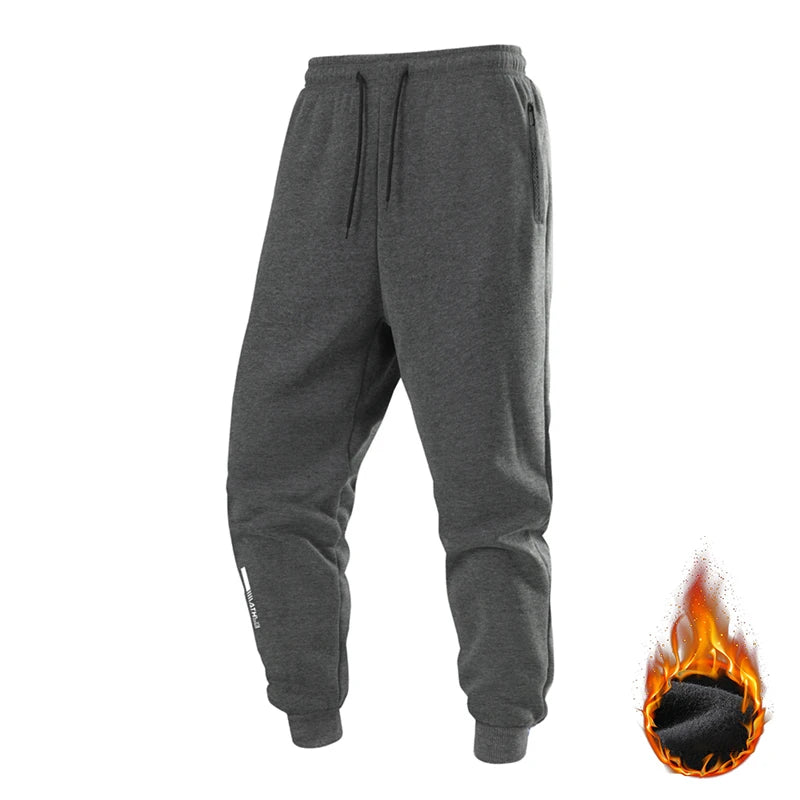 Chrlck Men’s Unisex Winter Fleece Sweatpants Warm Running Jogging Sport Trousers Elastic Waist Thick
