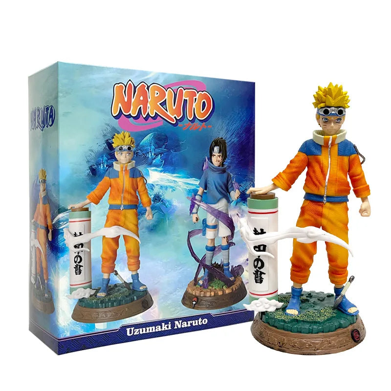 12cm Naruto Uzumaki Sasuke Anime PVC Action Figure Fighting Pose Model Toy Doll Collection - With box