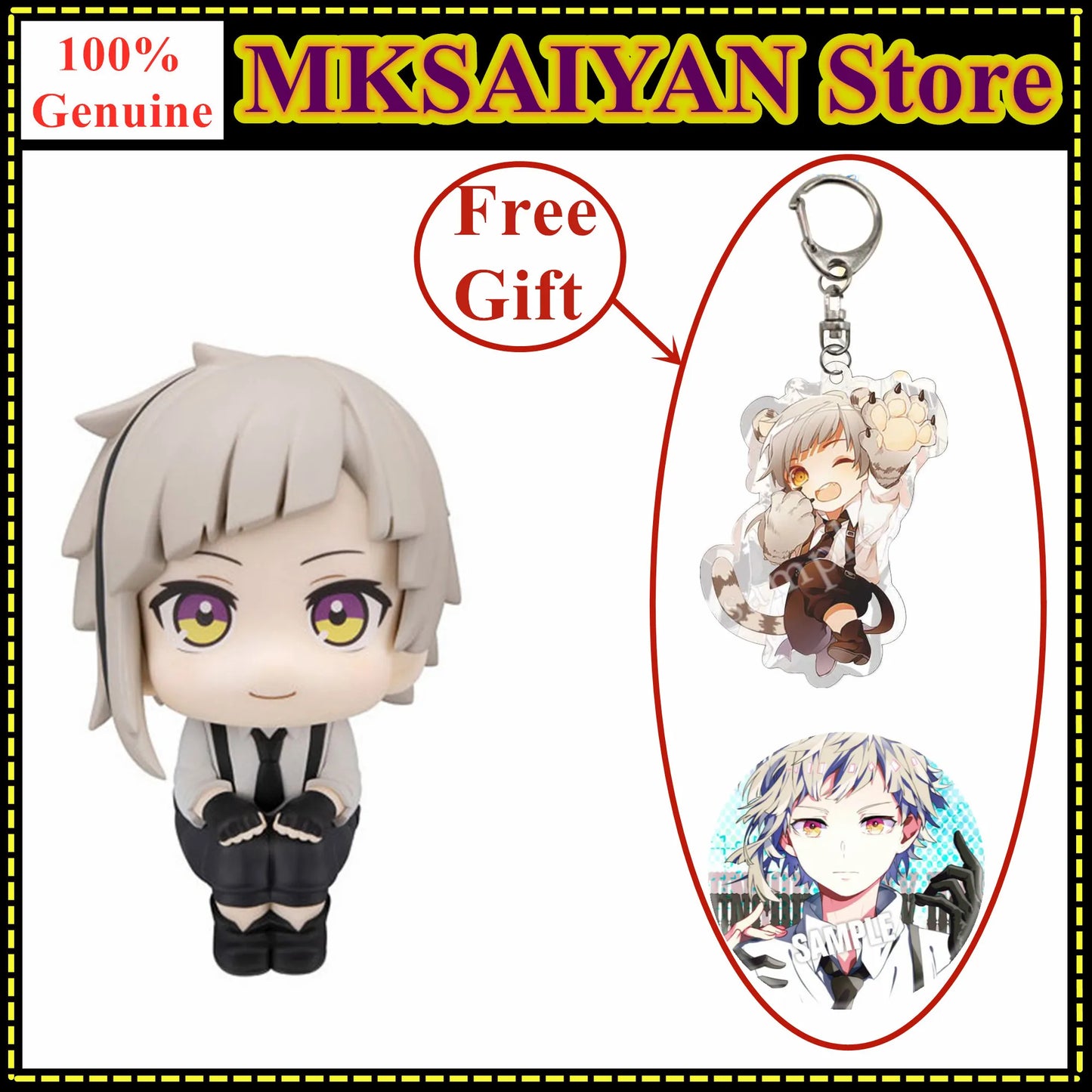 Original MegaHouse MH Nakajima Atsushi Dazai Osamu Bungou Stray Dogs Look Up Action Figure Toys PVC Model Collection Doll