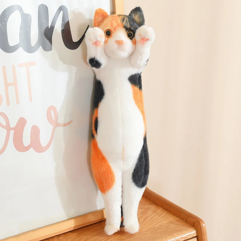 New Arrival Standing Pose Lucky Cat Plushies Kawaii Calico Cat Tabby Cat Super Cute Little Kitten Plush Toy Girl Boy Gift
