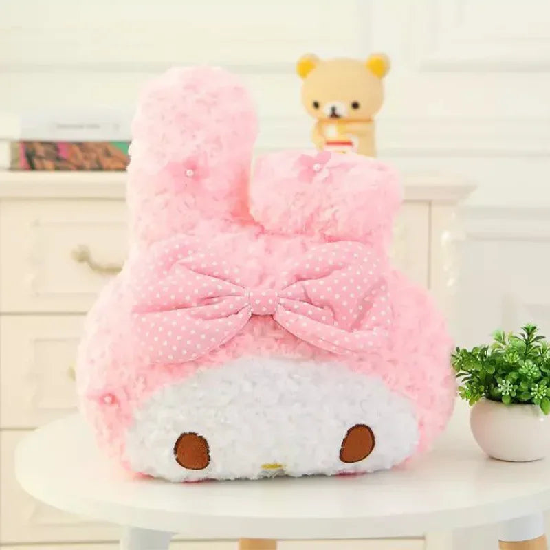 Aoger Kawaii Hello Kitty Rose Velvet Plush Melody Pillow Plushie Toy Soft Pillow Decorative Doll Bedding Kids Birthday Gift