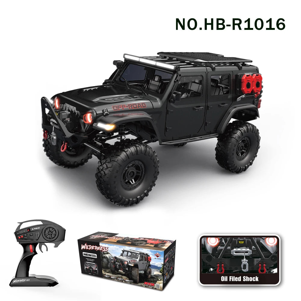 1/10 RC Car HB RTR R1011 Remote Control Vehicle 2.4G Full Proportional Rock Crawler LED Light 4WD Off-Road Climbing Truck Toys