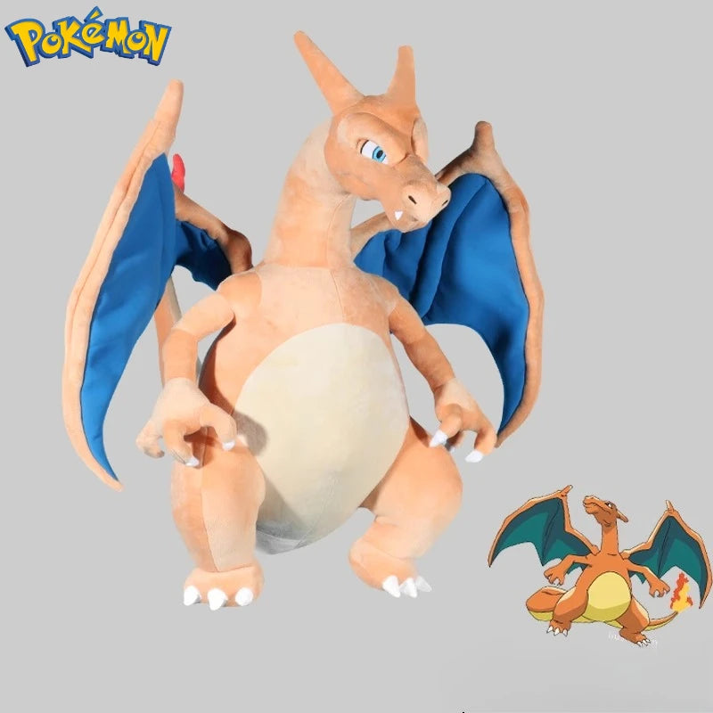 80CM Big Size Pokemon Charizard Plushies Cartoon Anime Peluche Kawaii Ornament Stuffed Comfortable Soft Doll Children Toy Gift