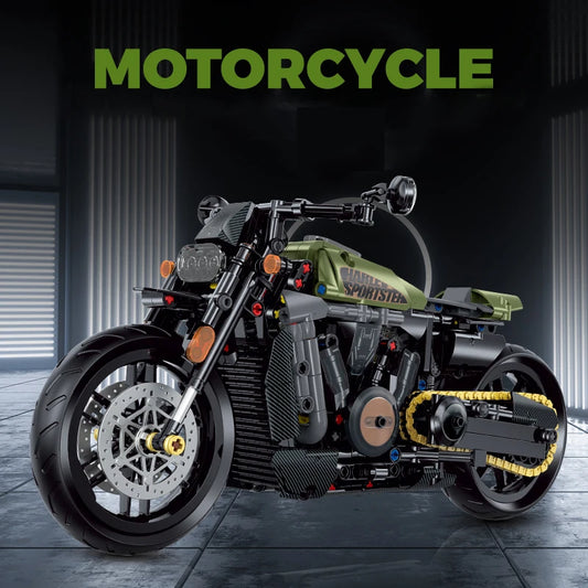 1:8 MOC Building Blocks Motorbike Model City Racing Vehicle Technical Bricks Birthday Gifts Toys for Kids Boys Children 600+pcs