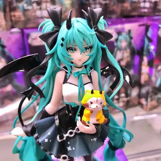 19cm Hatsune Miku Anime Little Devil Raccoon Kawaii Action Figure Pvc Doll Model Figure Toys Desktop Decoration Holiday Gift