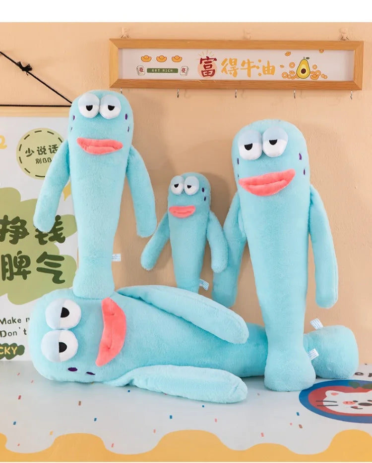 Sanrio 80cm Cute Plush Cartoon Ugly Fish Stuffed Toy Funny Knock Knock Doll New Viral Kids Birthday Christmas Gift for Children