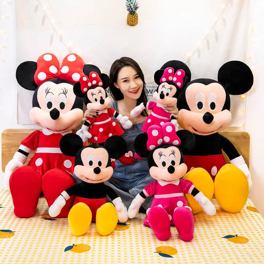Disney 100cm Plush Mickey Minnie Doll Cartoon Cute Mouse Stuffed Toy for Kids Birthday Christmas Gift Large Hugging Pillow For