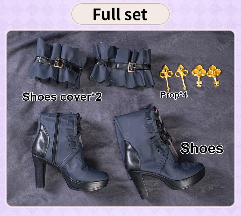 UWOWO Herta Shoes Boots Game Honkai Star Rail The Herta Witch Cosplay Shoes Boots with Accessory lloween Shoes