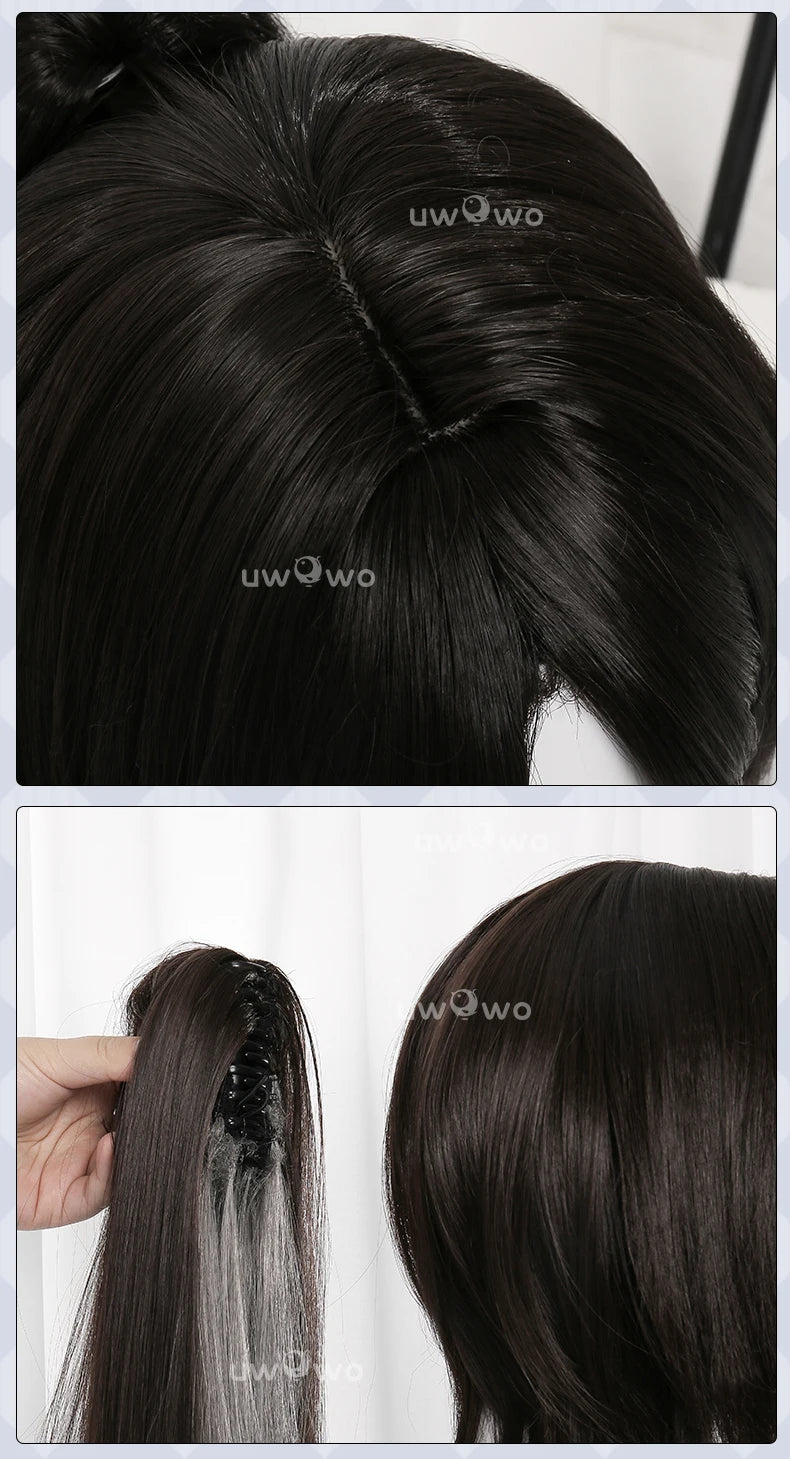 UWOWO Nekomiya Mana Wig Game Zenless Zone Zero Cosplay/ZZZ Cosplay Nekomiya Mana Cosplay Wig Long Hair Black Hair