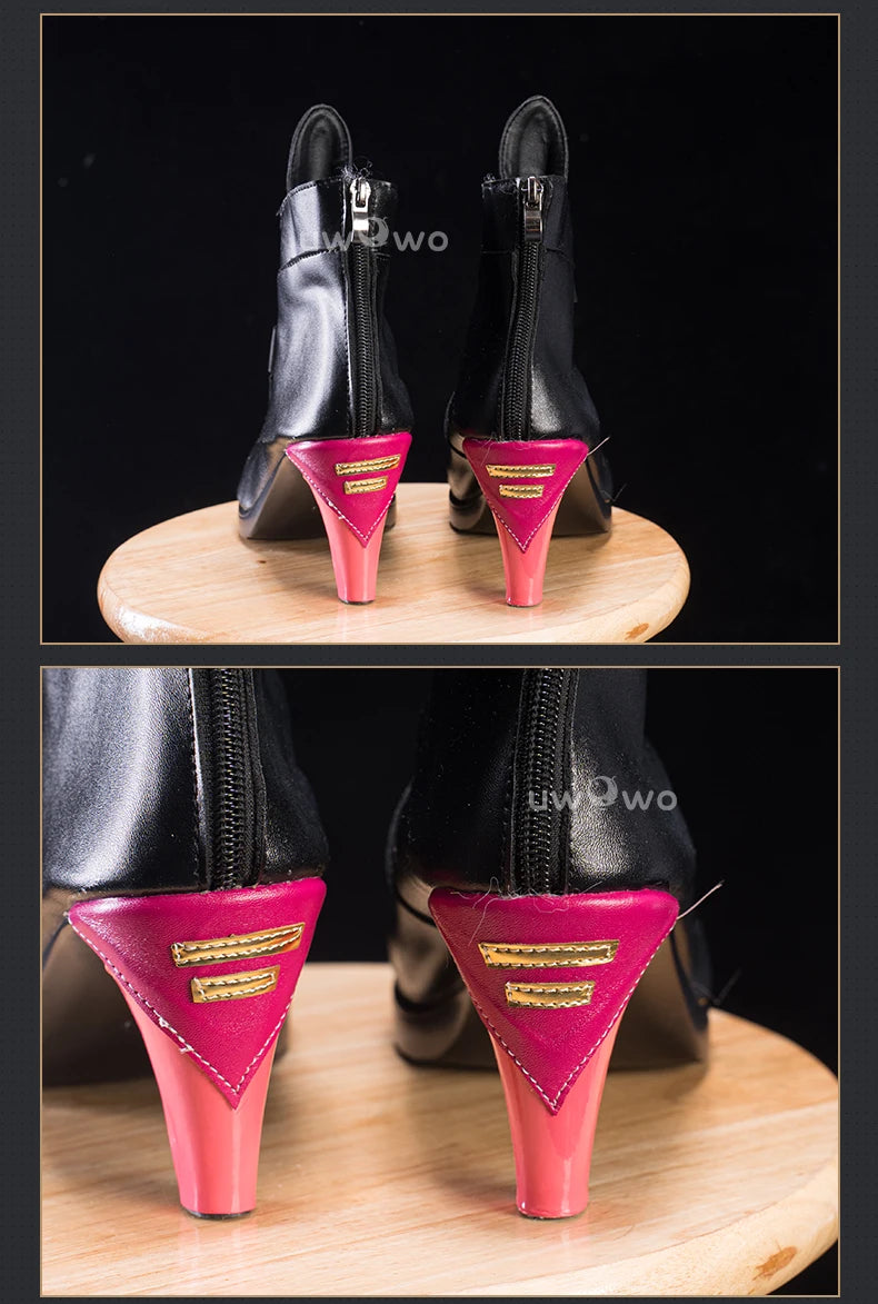 UWOWO Carlotta Shoes Game Wuthering Waves Carlotta Montelli Cosplay Shoes Black shoes Woman Size 36-43
