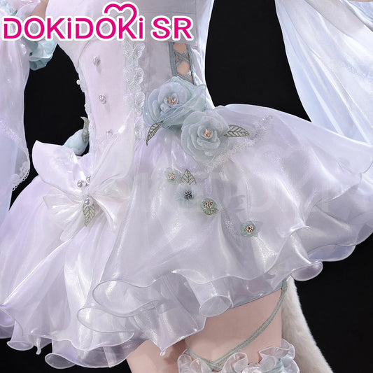IN STOCK Lynette Doujin Cosplay Costume Game Genshin Impact DokiDoki-SR Angel's Courtyard White Dress Ballet Cute Fontaine