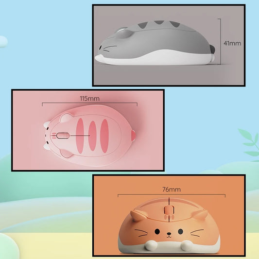 Akko Cat Theme Mouse 2.4GHz Bluetooth 3.0 / 5.0 Wireless Tri-mode Mouse for PC Laptop Computer Plug and Play