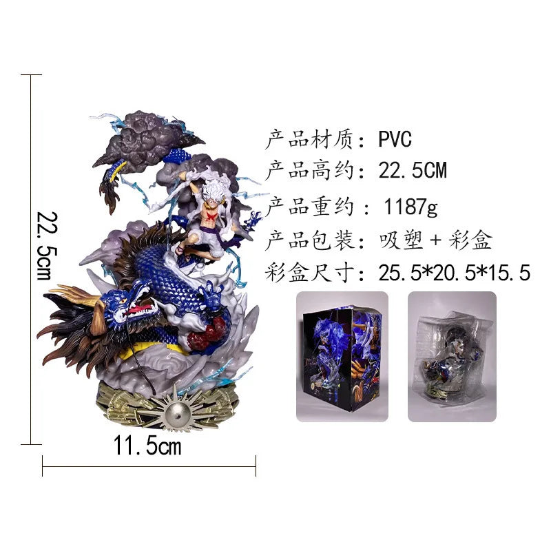 One Piece Hand Made Nica Luffy Vs Kaidou Statue Model Anime Peripheral Anime Model Tidy Play Table Decoration Gift Toy Figure